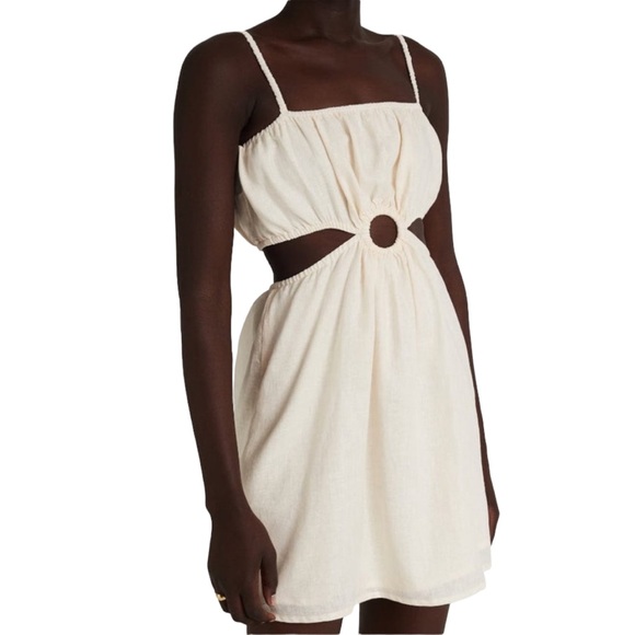 Faithfull the Brand Zuma Cut Out Linen Mini Dress Size 4 NWT - Picture 14 of 15